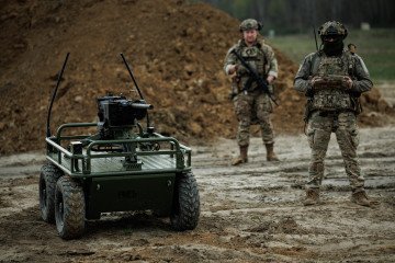 Ukrainian military of the 214th Separate Assault Battalion OPFOR controls the Ukrainian unmanned ground vehicle on April 18, 2025, in Unspecified, Ukraine. Illustrative image. Ukrainian military of the 214th Separate Assault Battalion OPFOR controls the Ukrainian unmanned ground vehicle on April 18, 2025, in Unspecified, Ukraine. Illustrative image.