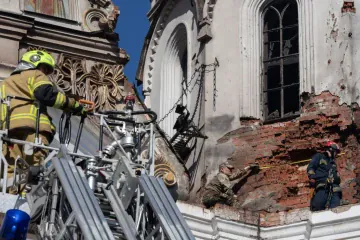 Ukraine Condemns UNESCO’s “Absurd” Response to Russian Strike on Kyiv-Pechersk Lavra The aftermath of the Russian attack on the Kyiv Pechersk Lavra on June 15, 2026. (Source: Facebook / Volodymyr Zelenskyy)