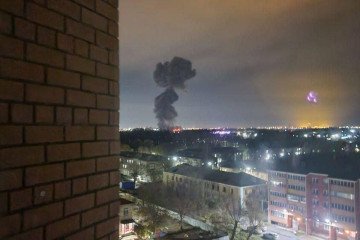 Smoke rises from a Russian munitions factory in the Chelyabinsk region, October 22, 2025. (Photo: open source)