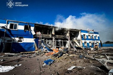 Rescuers are working to eliminate the consequences of the Russian attack on Kyiv region, Ukraine on June 5, 2026. (Source: State Emergence Service)