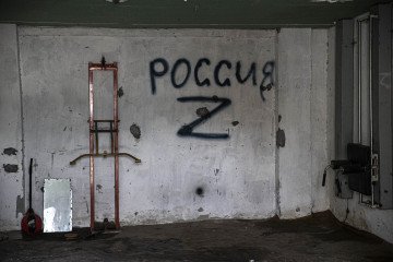 A view of damage at a police station where the detainees were tortured and ill-treated by the Russian forces in Kherson city center, November 16, 2022.