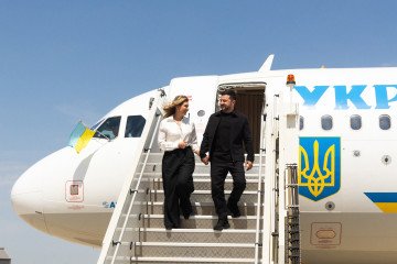 Ukrainian President Volodymyr Zelenskyy and his wife Olena arrive in France on July 12, 2026.