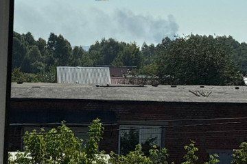 Smoke rising after a drone strike in Russia’s Udmurtia region, July 27, 2026.
