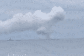 Smoke rising from an explosion site in the Peter the Great Bay near Volchanets in Primorsky Krai, August 26, 2026.