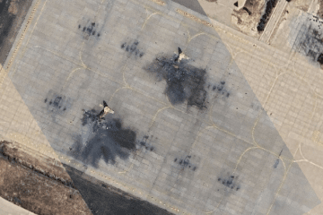 Satellite imagery confirms two C-130 Hercules transport aircraft were destroyed at the Shiraz Shahid Dastgheib International Airport in Iran, March 6th, 2026. (Source: SOAR)