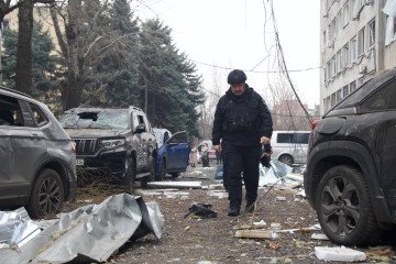 Aftermath of a Russian missile strike on Dnipro on December 1, 2025. (Source: Vladyslav Haivanenko)