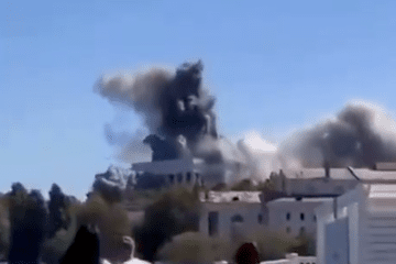 Footage of a Ukrainian Storm Shadow/Scalp ALCM hitting the Russian Black Sea Fleet headquarters. (Photo: Open source)