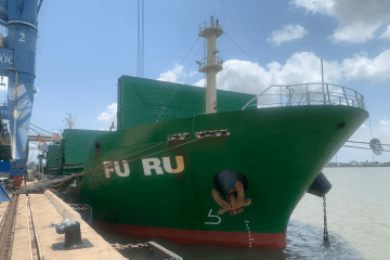 Russian-flagged bulk carrier Victoria K, the vessel reported to have transported wheat loaded in occupied Mariupol. Illustrative photo. (Source: HUR)