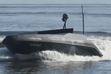 A Ukrainian Barracuda multi-purpose sea drone. (Source: 40th Coastal Defense Brigade)