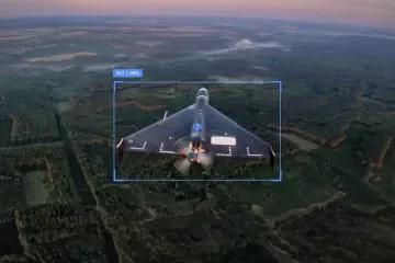 An AI-assisted system identifies a Russian Shahed-type attack drone in flight. (Source: Ministry of Defense of Ukraine)