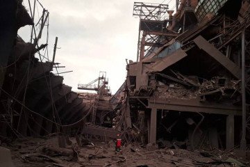 Damage at the Kamet Steel plant following a Russian ballistic missile strike. (Source: Metinvest) Damage at the Kamet Steel plant following a Russian ballistic missile strike. (Source: Metinvest)