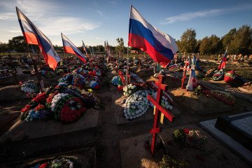 The graves of those killed in Ukraine at the military site of the Southern Cemetery, located on the southern outskirts of St. Petersburg, September 21, 2023. The graves of those killed in Ukraine at the military site of the Southern Cemetery, located on the southern outskirts of St. Petersburg, September 21, 2023.