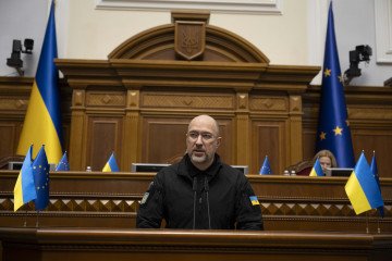 Minister of Energy of Ukraine Denys Shmyhal gives a speech during the plenary session of the Verkhovna Rada of Ukraine. (Source: Getty Images) Minister of Energy of Ukraine Denys Shmyhal gives a speech during the plenary session of the Verkhovna Rada of Ukraine. (Source: Getty Images)