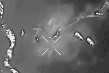 Aerial view of a Russian military convoy being targeted by a Ukrainian drone strike. (Photo: “Iron Falcons” UAV battalion from the 67th Separate Mechanized Brigade of Ukraine's Ground Forces)