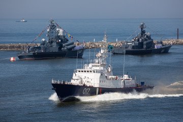 Russian Project 10410 Svetlyak patrol ship in the Baltic Sea.