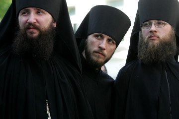 Members of the Russian Orthodox Church at Sretensky Monastery, May 16, 2007. (Source: Getty Images) Members of the Russian Orthodox Church at Sretensky Monastery, May 16, 2007. (Source: Getty Images)