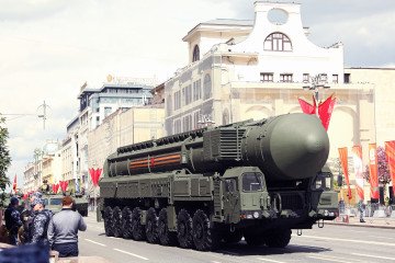 Russia Could Manufacture Radiological Incident in Ukraine to Target Western Support, ISW Warns Russian military vehicles and weapons are seen during a rehearsal for the Victory Day military parade on May 7, 2025 in Moscow, Russia. Illustrative image. (Source: Getty Images)