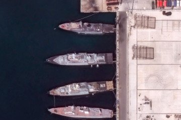A satellite image taken and released by Vantor on August 12, 2026, shows heavily damaged ships at the Black Sea port naval base of Novorossiysk in Russia, following Ukrainian strikes. (Source: Getty Images) A satellite image taken and released by Vantor on August 12, 2026, shows heavily damaged ships at the Black Sea port naval base of Novorossiysk in Russia, following Ukrainian strikes. (Source: Getty Images)