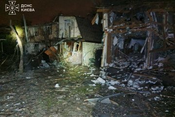 Damage to a building in Kyiv following a Russian ballistic attack on the capital. (Source: State Emergency Service of Ukraine)