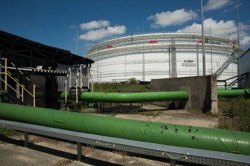 A view of one of the storage facilities connected to the Druzhba pipeline transporting crude oil on May 31, 2022 in Bratislava, Slovakia. (Source: Getty Images)