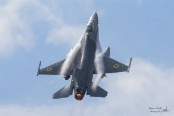 Ukrainian Air Forces F-16 fighter jet. Ukrainian Air Forces F-16 fighter jet.
