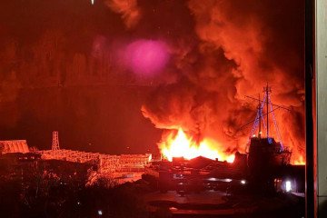 Russia Hits Dnipro With Drones, Massive Hotel and Residential Complex Ablaze