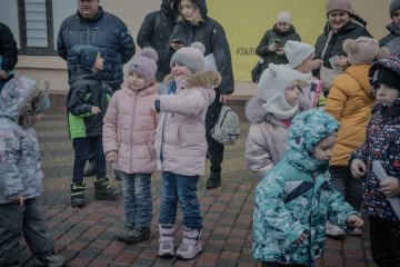 Children take part in the celebration of St. Nicholas Day on December 5, 2024 in Kharkiv, Ukraine. Illustrative photo. (Source: Getty Images)