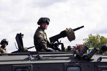 Russian military vehicles and weapons are seen during a rehearsal for the Victory Day military parade on May 7, 2025 in Moscow, Russia. Illsutrative photo. (Source: Getty Images)