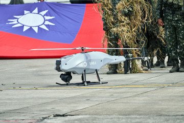 A tactical short-range unmanned aerial vehicle during a military exercise at a military facility in the Xinshe district in Taichung, Taiwan, on January 27, 2026. (Source: Getty Images) A tactical short-range unmanned aerial vehicle during a military exercise at a military facility in the Xinshe district in Taichung, Taiwan, on January 27, 2026. (Source: Getty Images)