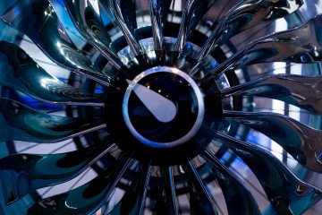 A quarter-scale model of a Pratt & Whitney RTX GTF engine in Washington, DC, on September 11, 2025. Illustrative photo. (Source: Getty Images)
