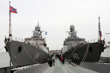 Illustrative image. Flagships of the Russian Caspian Fleet. (Source: Russian media)