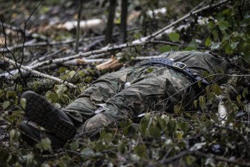 Illustrative photo. A deceased Russian soldier in Balakliia, Kharkiv region, Ukraine, September 15, 2022. (Source: Getty Images) Illustrative photo. A deceased Russian soldier in Balakliia, Kharkiv region, Ukraine, September 15, 2022. (Source: Getty Images)