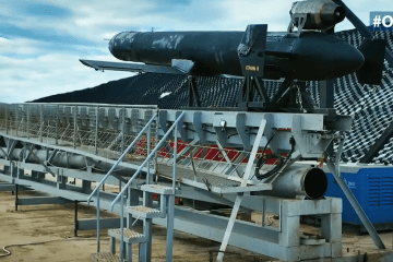Russian Geran-5 jet-powered strike drone displayed during Russia’s Victory Day parade in Moscow on May 9, 2026. (Source: OTS LIVE)
