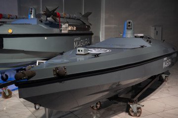 "Magura" sea drone is seen during its presentation in Kyiv, Ukraine on an undisclosed date on May, 2025. Illustrative photo. (Source: Getty Images)