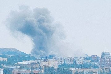 Smoke after a missile strike on Donetsk. August 26, 2026. (Source: Exilenova+)