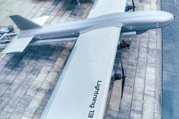 The Russian Lightning 13 (Molniya-13) drone mounted on a launch catapult during its presentation at the National Security. Belarus-2026 exhibition on June 17, 2026. (Source: Rostec) The Russian Lightning 13 (Molniya-13) drone mounted on a launch catapult during its presentation at the National Security. Belarus-2026 exhibition on June 17, 2026. (Source: Rostec)