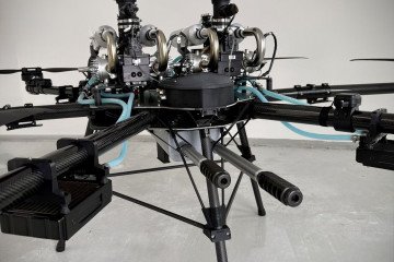HD-606 heavy hexacopter fitted with the DCR-50 suspended weapons module. (Source: Hecto Drone)
