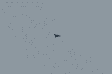 A Russian Iranian-designed Shahed drone spotted flying in Moldova. (Source: open source)