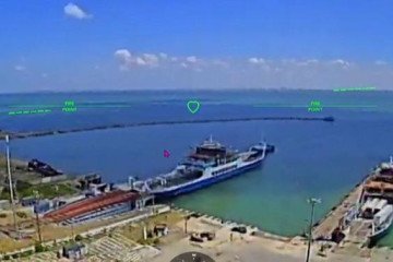 Ferries dock at the Kerch Strait crossing between Russia and occupied Crimea. (Source: Robert Brovdi) Ferries dock at the Kerch Strait crossing between Russia and occupied Crimea. (Source: Robert Brovdi)