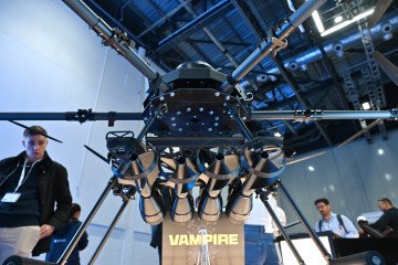 Ukrainian manufacturer Skyfall Hexacopter Vampire, also known as Baba Yaga bomber drone, is displayed during the Space Autonomy, Drone X, AGV and UMV Expo at ExCel London on September 30, 2025, in London, England. (Source: Getty Images) Ukrainian manufacturer Skyfall Hexacopter Vampire, also known as Baba Yaga bomber drone, is displayed during the Space Autonomy, Drone X, AGV and UMV Expo at ExCel London on September 30, 2025, in London, England. (Source: Getty Images)