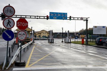 Picture taken on October 28, 2025 shows the Lithuania/Belarus border crossing near Salcininkai, south-eastern Lithuania. (Source: Getty Images) Picture taken on October 28, 2025 shows the Lithuania/Belarus border crossing near Salcininkai, south-eastern Lithuania. (Source: Getty Images)
