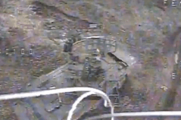 PPRU-1 “Ovod-M-SV” Russian air defense command vehicle moments before being struck by a Ukrainian FPV drone. November 2025. (Source: State Border Guard Service of Ukraine)