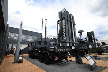 An Iris-T SLM X surface-to-air missile system at the Diehl Defense booth at the ILA Berlin Air Show in Berlin Germany, on June 10, 2026. Illustrative photo.  (Source: Getty Images)