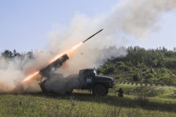 Ukraine Seeks More Funding to Overmatch Russia Before Six-Month Window Closes, Says Fedorov Soldiers of the 30th Prince Konstanty Ostrogski Mechanized Brigade fire a missile from a BM-21 Grad multiple rocket launcher at the positions of Russian troops in the Donetsk direction, Ukraine, on June 3, 2025. (Source: Getty Images)