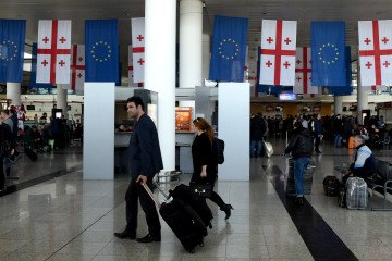 More Than 113,000 Russians Cross Into Georgia in One Week Amid Mobilization Rumors The airport in Tbilisi, Georgia. (Source: Getty Images)