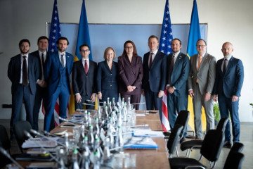 A meeting of the Management Board of the American-Ukrainian Reconstruction Investment Fund (URIF). (Source: Yulia Svyrydenko/Facebook)