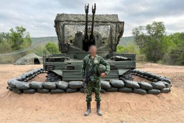 Thai M42 Duster air defense system with anti-drone protection, 2026. (Source: Btvt.info)
