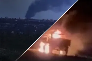 Smoke rises following an attack on a Russian military infrastructure facility. (Source: General Staff of the Armed Forces of Ukraine)
