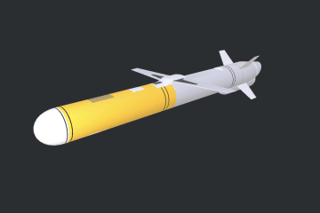 A 3D rendering of the new Russian “Izdeliye-30” cruise. (Source: Main Intelligence Directorate of Ukraine’s Ministry of Defense)