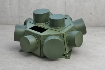Rendering of Russia’s SERP anti-drone system, a vehicle-mounted electronic warfare unit designed to counter FPV drones with 360-degree coverage. (Source: Russian media)
